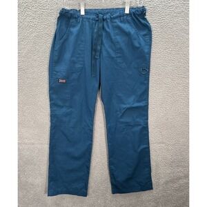 Cherokee Workwear Scrub Pants Womens Small Blue Cargo Medical Dental Veterinary